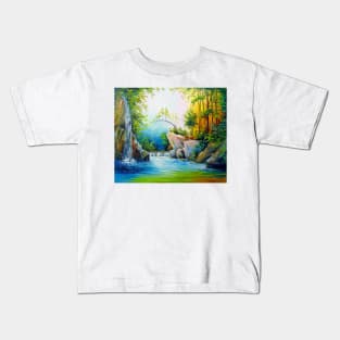 Forest waterfall Kids T-Shirt